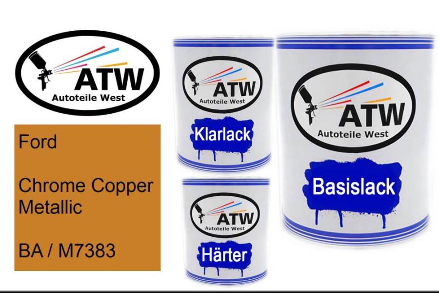 Ford, Chrome Copper Metallic, BA / M7383: 1L Lackdose + 1L Klarlack + 500ml Härter - Set, von ATW Autoteile West.
